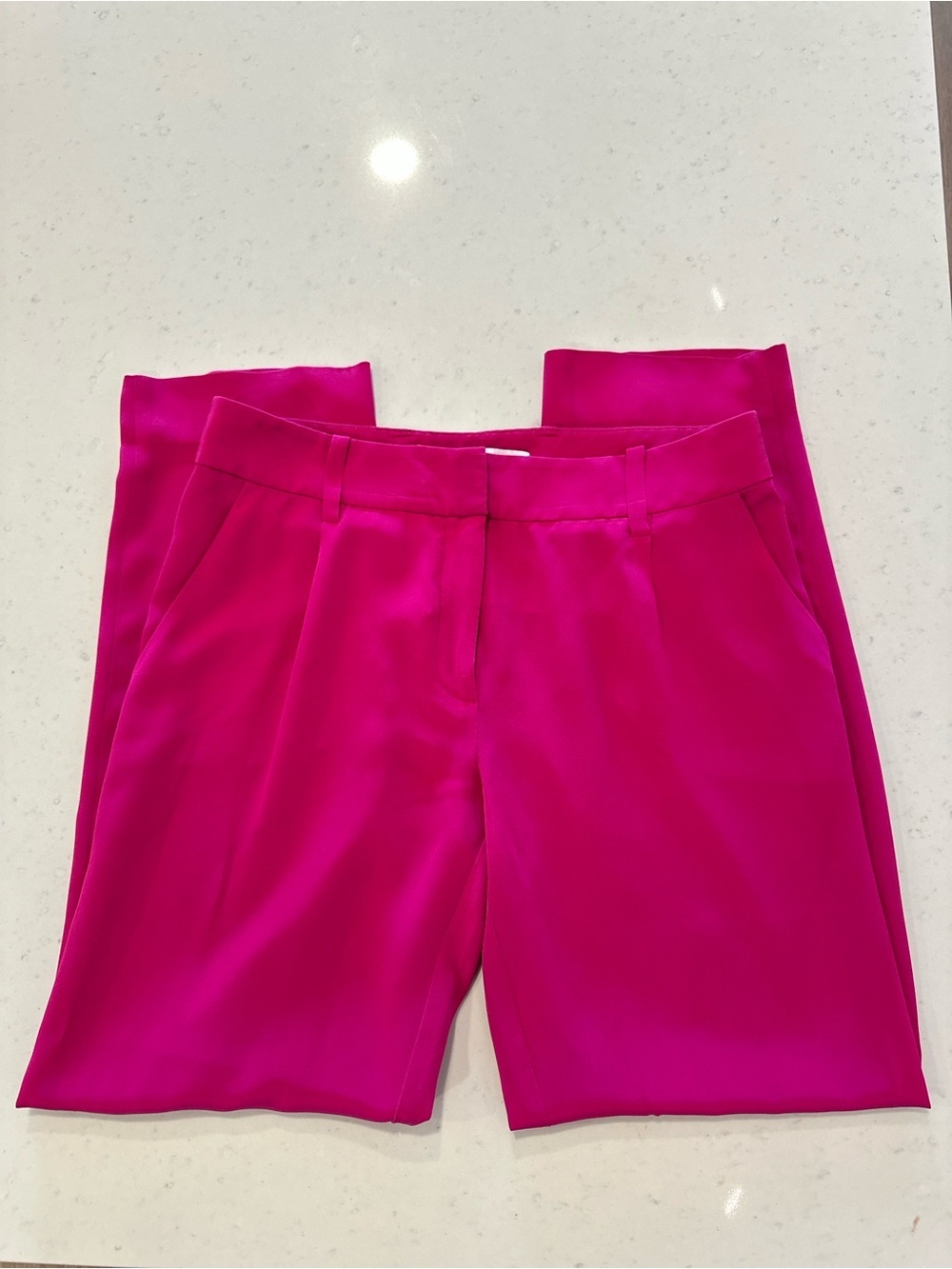 NWOT Diane Von Furstenberg 100% Silk Pants Pink Size 2 Straight Leg